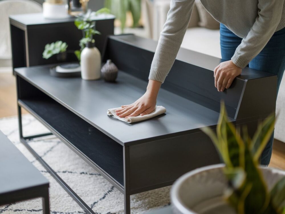 Czyszczenie czarnych mebli