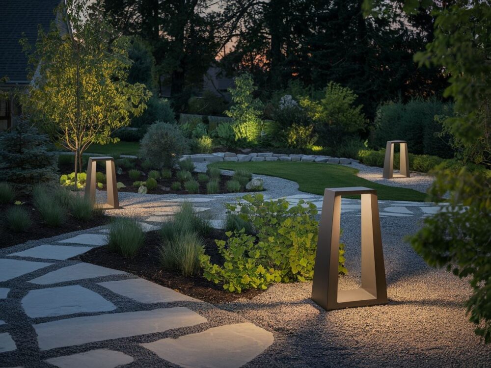 Stylowa lampa w ogrodzie