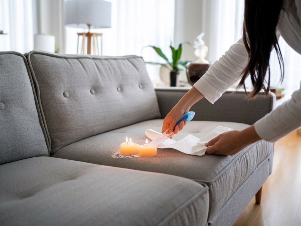 czyszczenie plamy z wosku