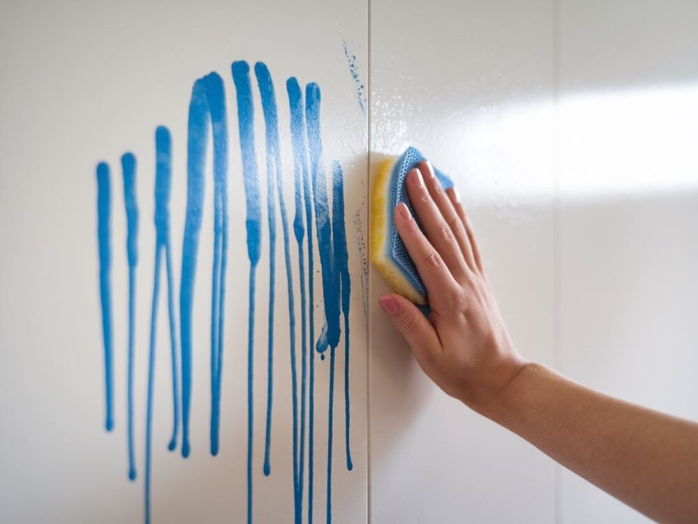 czyszczenie ściany z długopisu