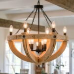 drewniana lampa sufitowa