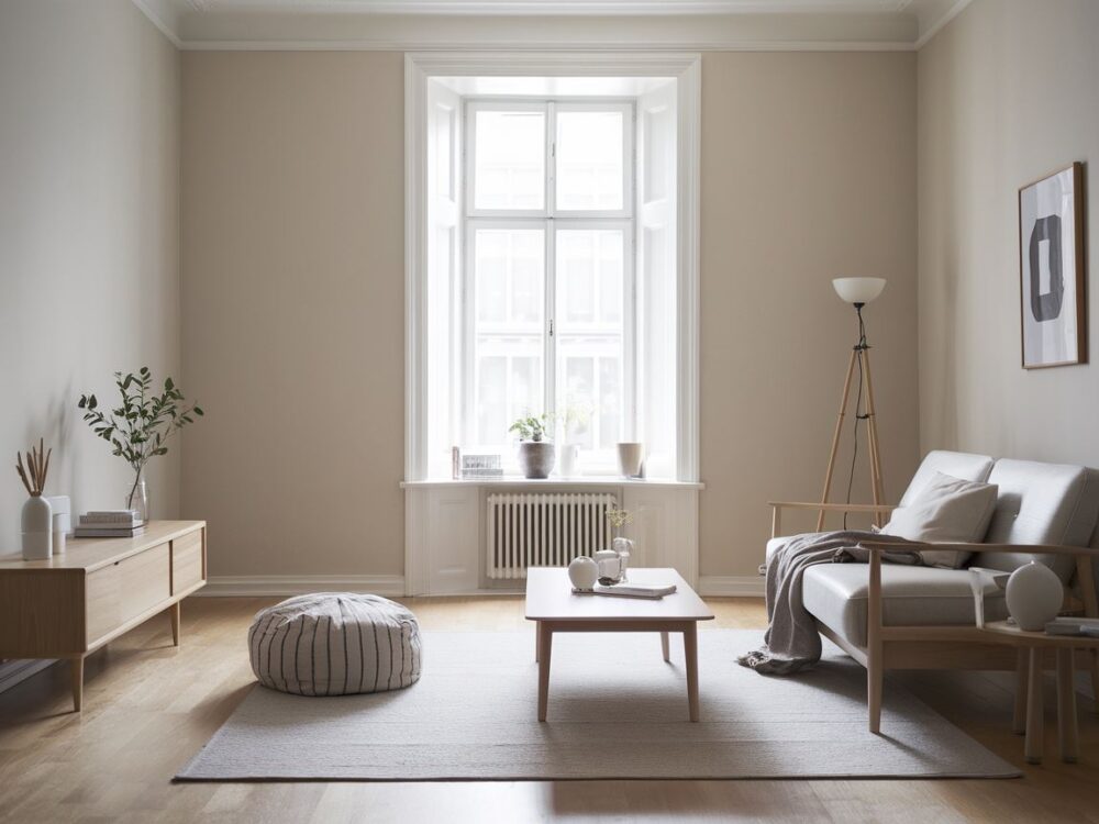 minimalistyczna pufa tapicerowana