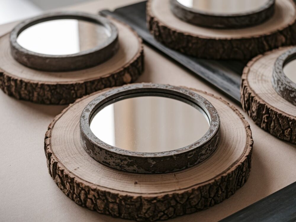 minimalistyczne lustro drewniane