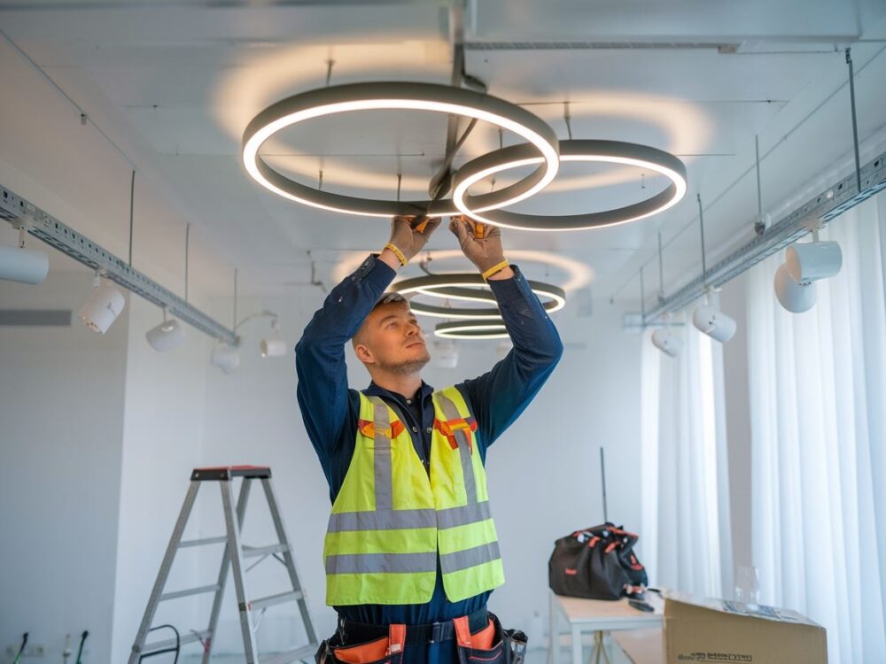montaż oprawy sufitowej