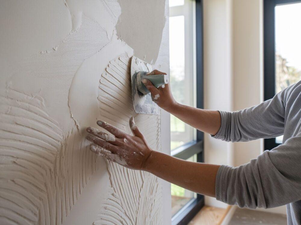 nakładanie gipsu na ścianę