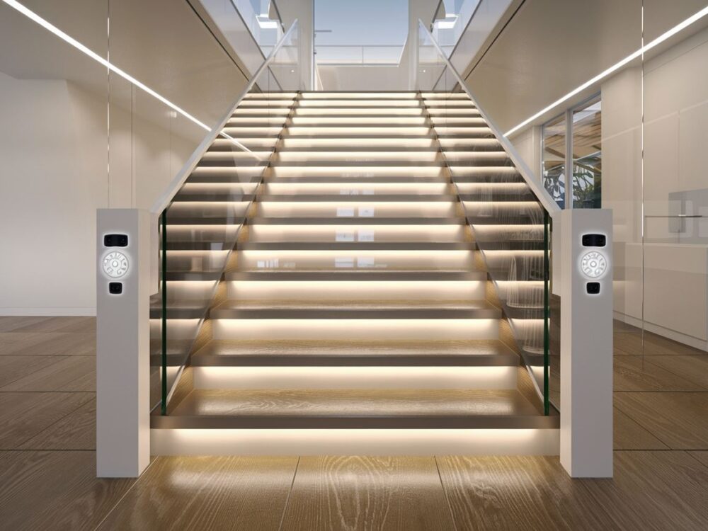 nowoczesne schody z czujnikami