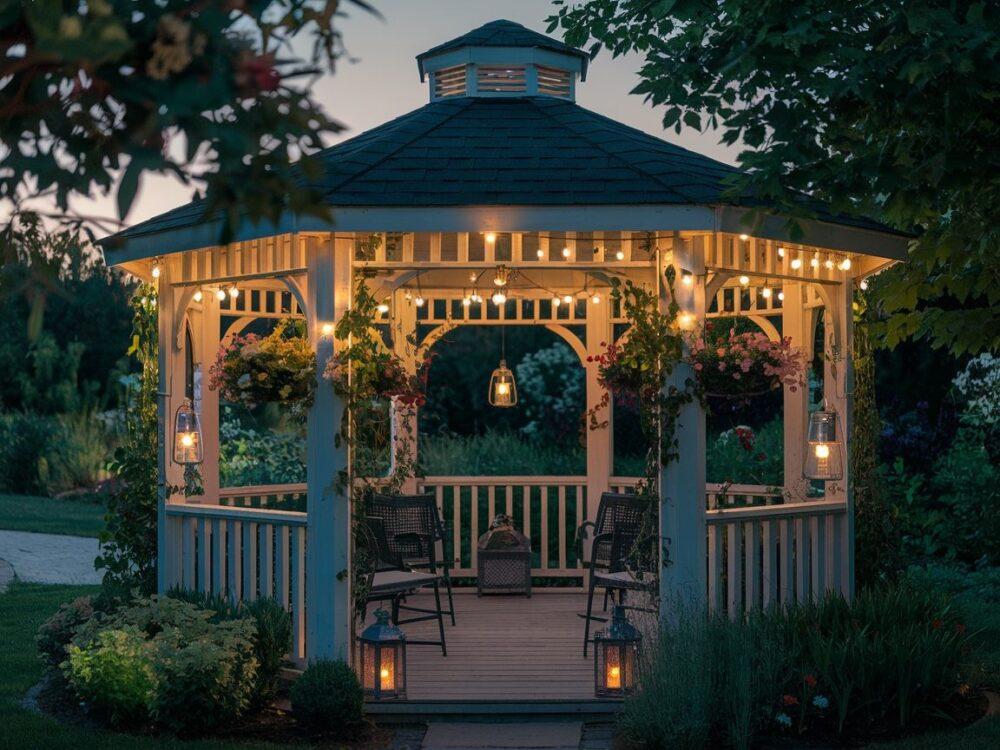 nowoczesne światła do altany