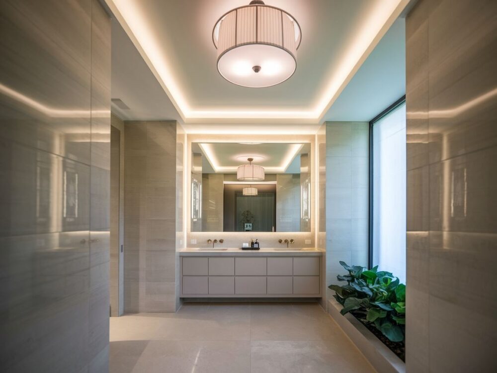 nowoczesne światło w łazience