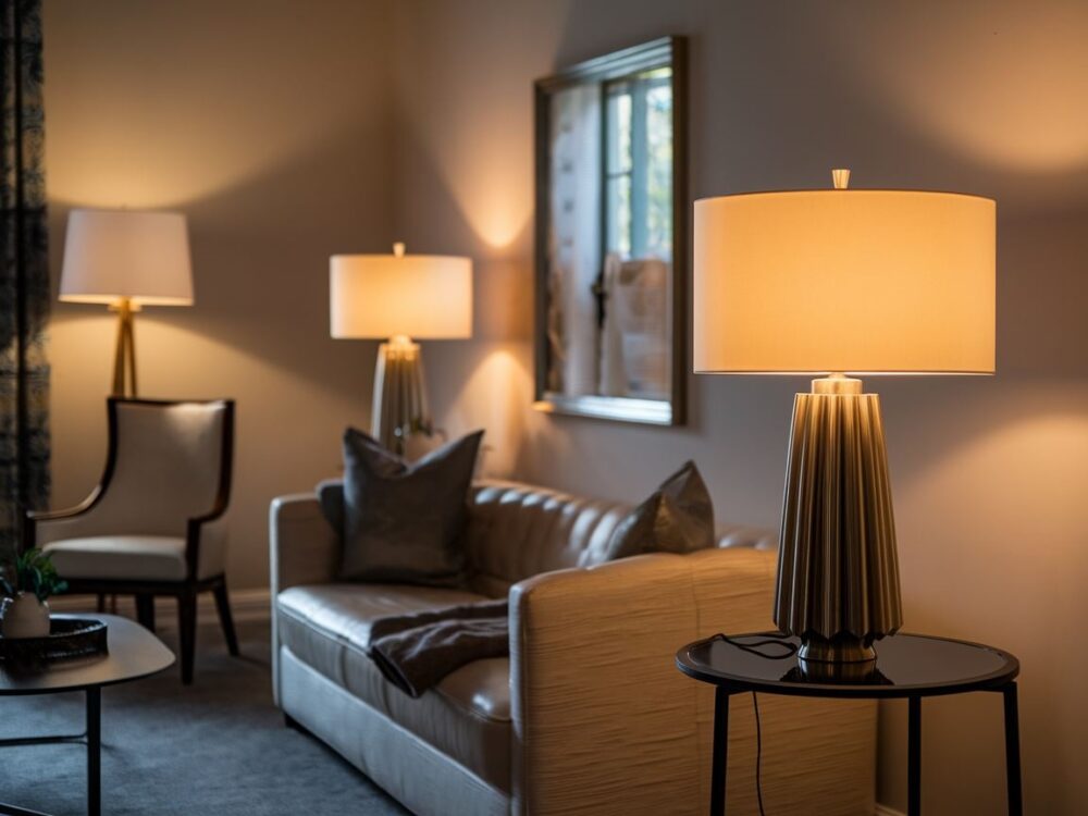 nowoczesny żyrandol w salonie