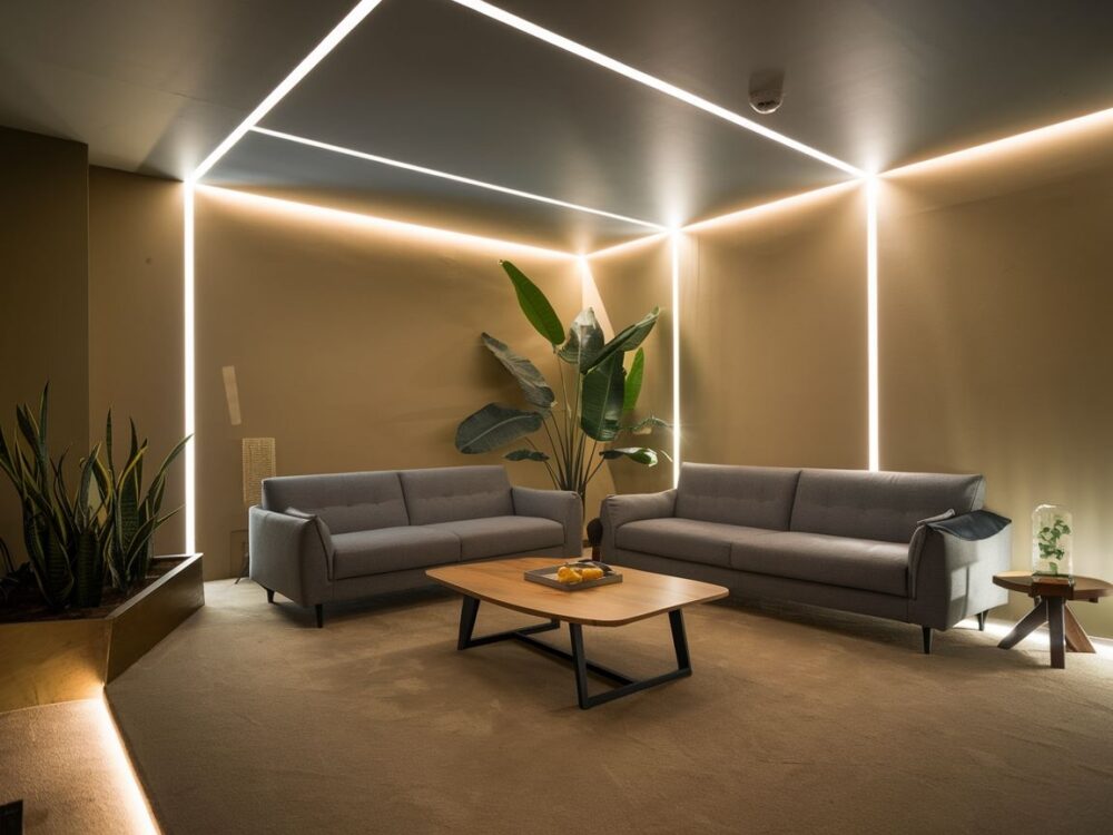 oświetlenie led w salonie