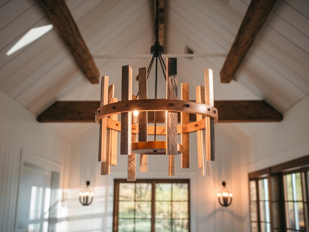 oświetlenie z drewna