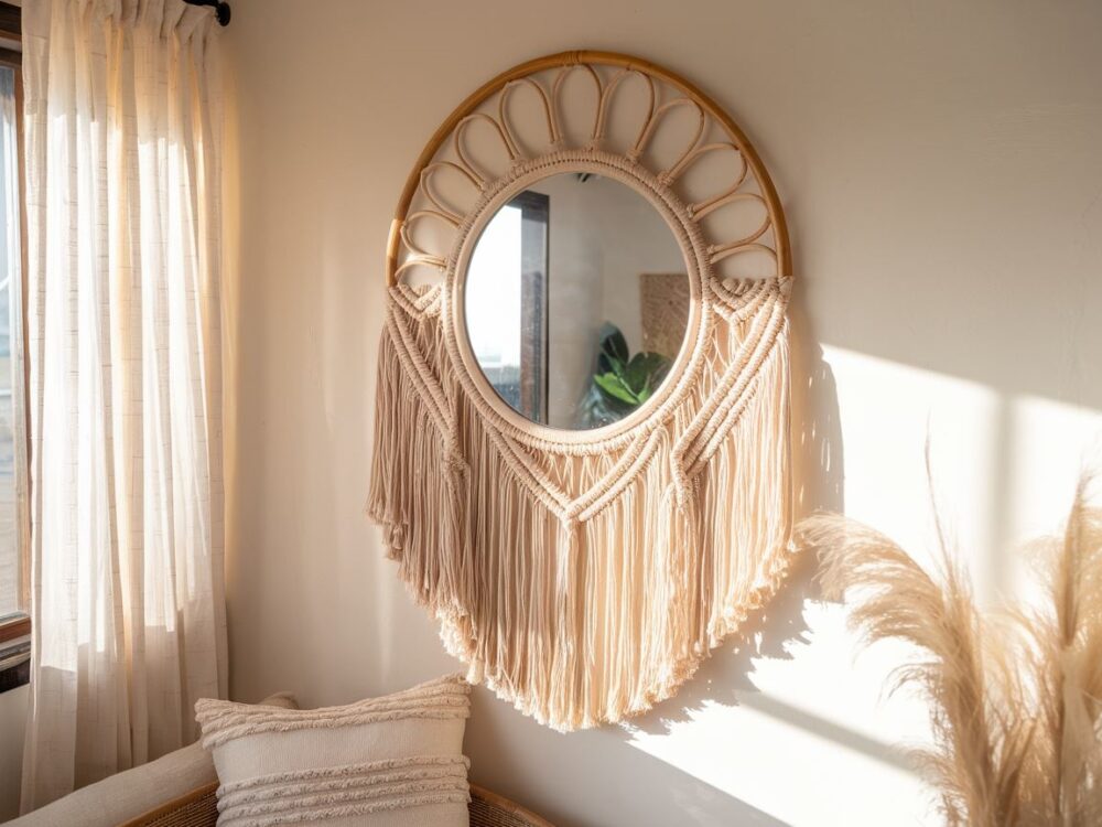 rattanowa rama lustra