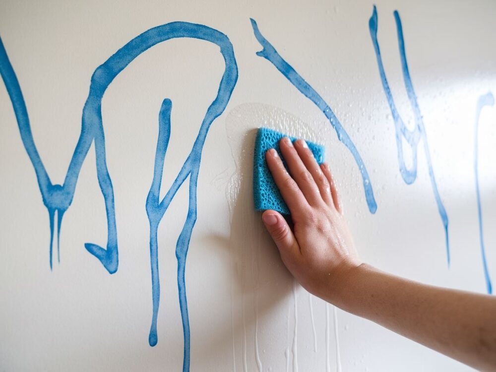 usuwanie tuszu ze ściany