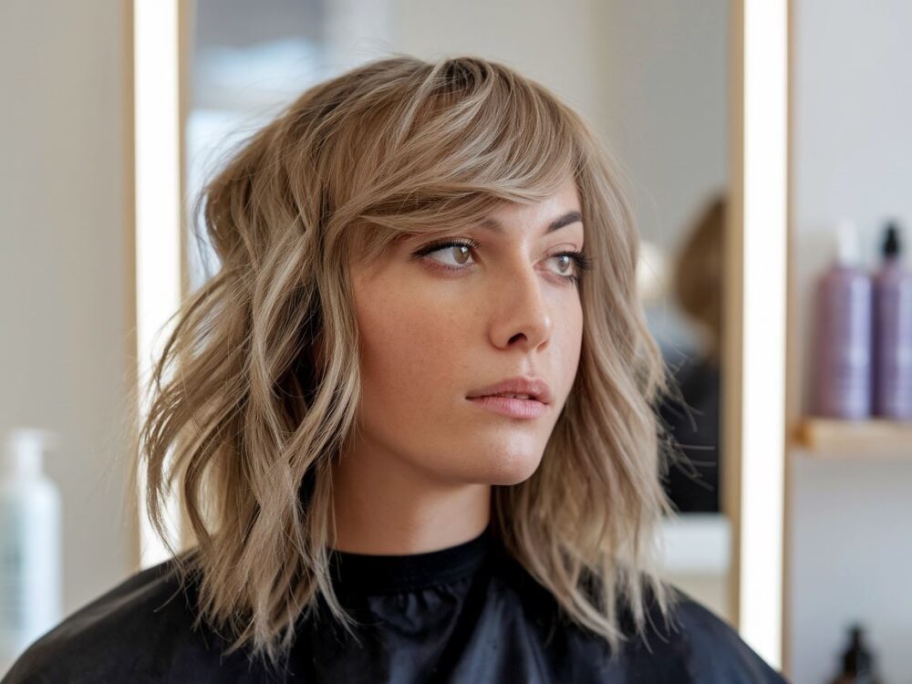 włosy do ramion dla pociągłej twarzy