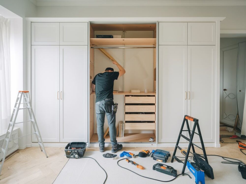 wnęka z zamontowaną szafą