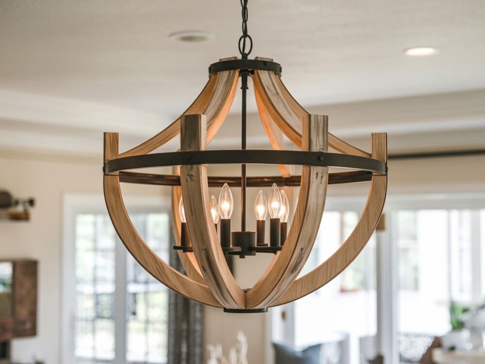 żyrandol z drewna