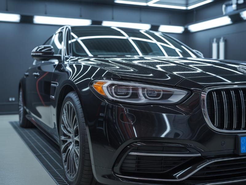 Auto z odświeżonym lakierem w profesjonalnym studiu